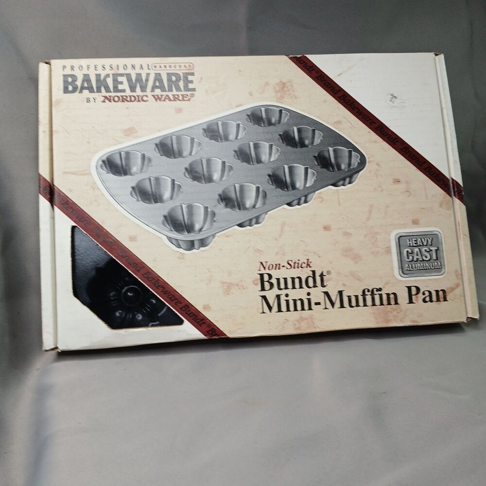 Nordic Ware Hardcoat Professional Non-Stick Bundt Mini Muffin Pan Cast Aluminium